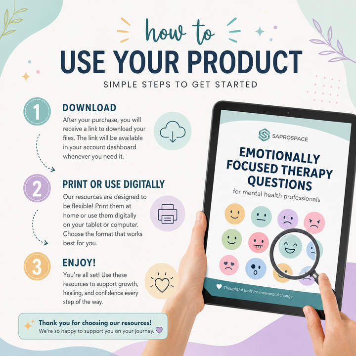 Emotionally Focused Therapy Questions - EFT Therapy Questions - Therapy  Interventions - Therapy Questions Bundle