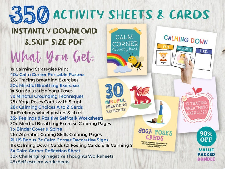 350 Bulky Bundle Therapy Activity for Kids Worksheet Anxiety Coping Skills Handouts Resources Therapist School Psychology Tools Counseling Decor