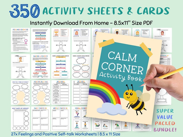 350 Bulky Bundle Therapy Activity for Kids Worksheet Anxiety Coping Skills Handouts Resources Therapist School Psychology Tools Counseling Decor