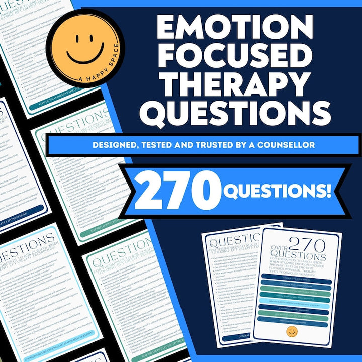 Emotion Focused Therapy EFT Therapeutic Questions Cheat Sheet EFIT Worksheets Emotional Regulation Cognitive Behavior Therapy CBT Couples