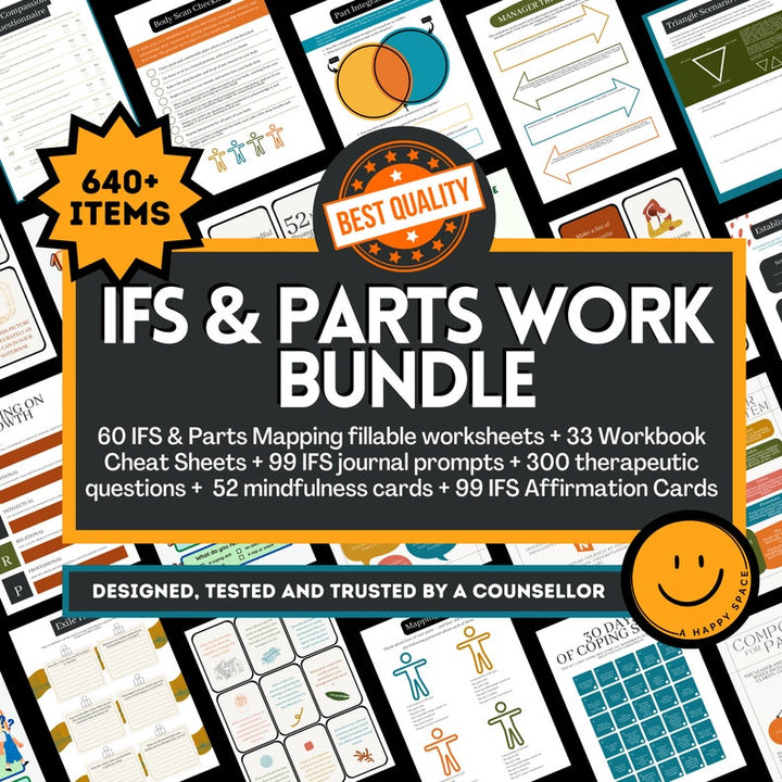 IFS Resource Bundle Parts Work Worksheets Internal Family Systems Cheat Sheets Self-Therapy Cards Handouts for Therapists Office Forms Cards