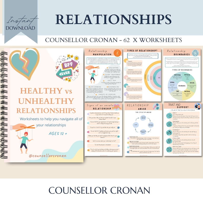 Kids skills in life essential bundle, 50% off, over 240 products. Therapy worksheets, calming corner, coping skills, anxiety, CBT worries