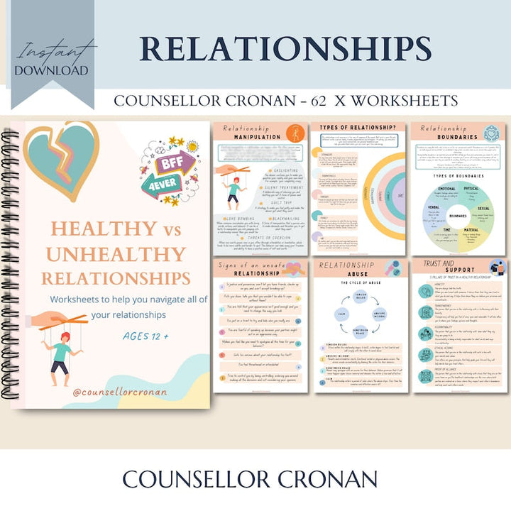 Kids skills in life essential bundle, 50% off, over 240 products. Therapy worksheets, calming corner, coping skills, anxiety, CBT worries