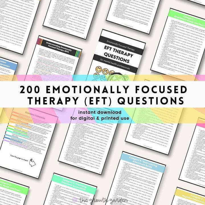 Emotionally Focused Therapy Questions - EFT Therapy Questions - Therapy  Interventions - Therapy Questions Bundle