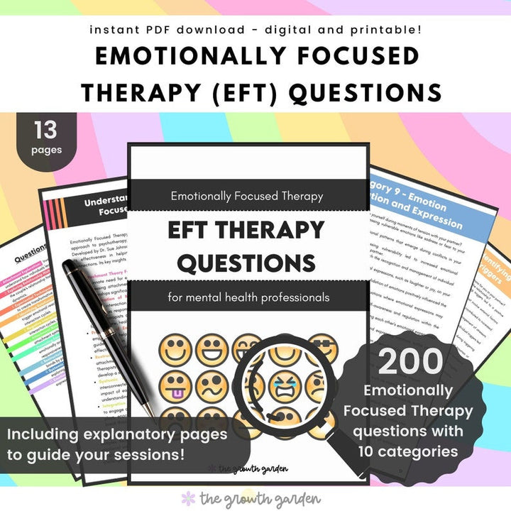 Emotionally Focused Therapy Questions - EFT Therapy Questions - Therapy  Interventions - Therapy Questions Bundle